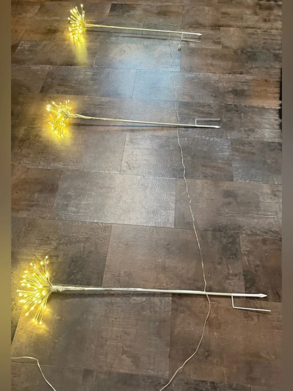 Warm White Starburst LED Stakes - great for a display window, porch or garden!!